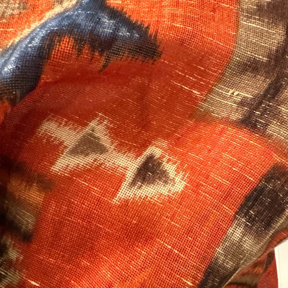 Ralph Lauren Womens Rust Southwest Popover Pleated Blouse L/s Ck Measurements - Picture 9 of 10